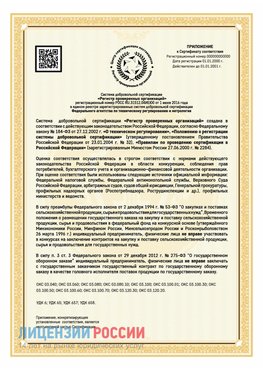 Приложение к сертификату для ИП Химки Сертификат СТО 03.080.02033720.1-2020